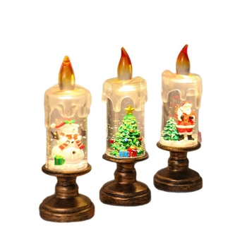 Ornamente de Crăciun - lumini cu lumânări, zăpadă căzătoare, lumini cu fulgi de zăpadă, lumini din sticlă cristalină; plastic și rășină