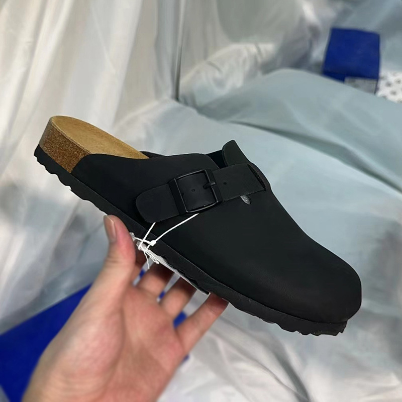 TEEMAZZI ādas Birkenstock stila sandales pieaugušajiem, universālas, augšējais materiāls: govs āda, zole: koka, iekšpuse: super šķiedras, purngala forma: apaļa