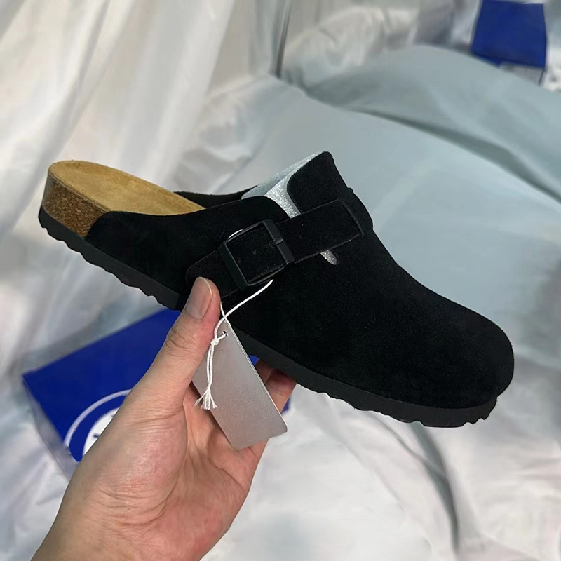 TEEMAZZI ādas Birkenstock stila sandales pieaugušajiem, universālas, augšējais materiāls: govs āda, zole: koka, iekšpuse: super šķiedras, purngala forma: apaļa