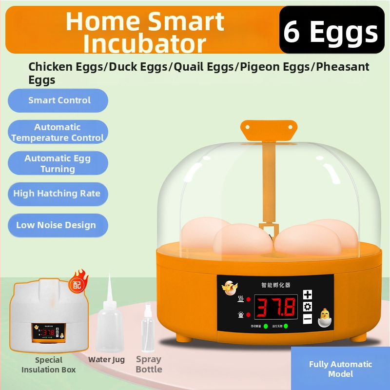 Kodune munainkubaator automaatse muna pööramisega, 6 muna mahutavus, sobib tibude ja putpelaste jaoks