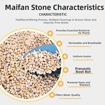 Maifan akmens granulės filtravimui ir dirvožemio maišymui, pagrindas kraštovaizdžiui