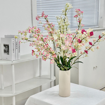 Umjetni cvijet od satena, Lily of the Valley sorta, jedna grančica, za vjenčanja, vanjsku upotrebu, rekviziti za fotografiju, kućni dekor