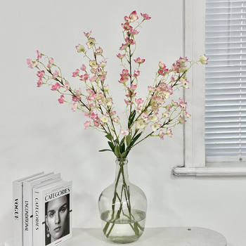 Umjetni cvijet od satena, Lily of the Valley sorta, jedna grančica, za vjenčanja, vanjsku upotrebu, rekviziti za fotografiju, kućni dekor