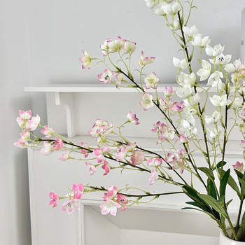 Umjetni cvijet od satena, Lily of the Valley sorta, jedna grančica, za vjenčanja, vanjsku upotrebu, rekviziti za fotografiju, kućni dekor