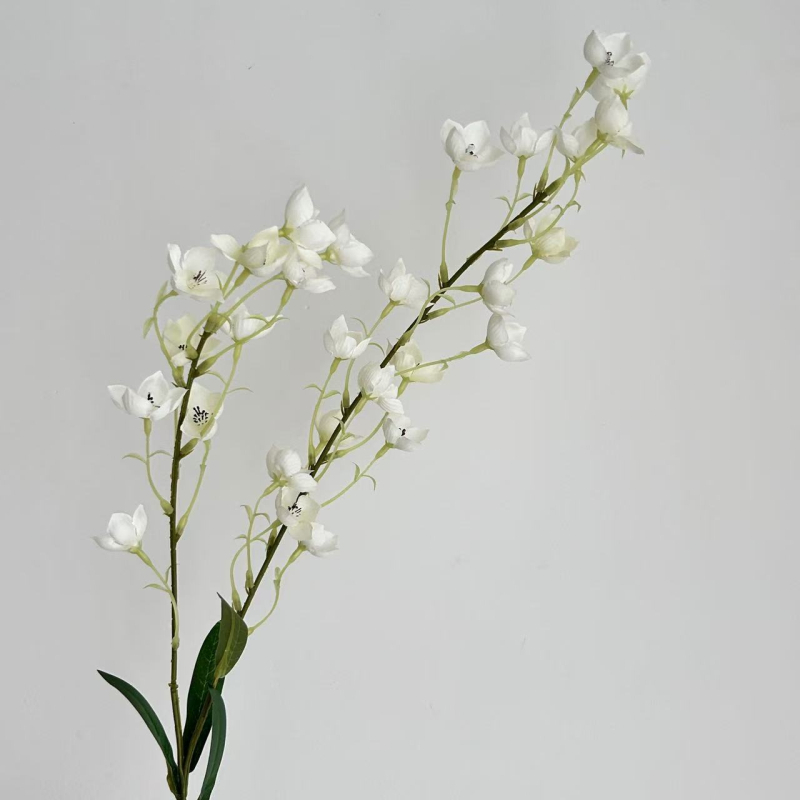 Umjetni cvijet od satena, Lily of the Valley sorta, jedna grančica, za vjenčanja, vanjsku upotrebu, rekviziti za fotografiju, kućni dekor