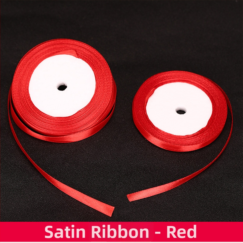 Vestuvių satino kaspina su dvigubo laimės motyvu (Poliesteris; Prekės ženklas Fei Xun Fei; Kategorija: Vietos dekoravimo rekvizitai; Tinka vestuvėms)