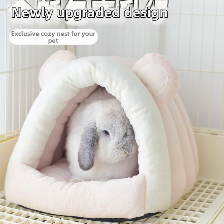 Naminių gyvūnėlių lizdas – žiemiškai šilta guolis triušiams ir mažiems žvėreliams; Medžiaga: šilko gėlės