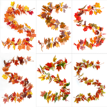 Simulēta liana ar kļavas lapām, zīda ziediem, rotang konstrukcija, OPP iepakojums, daļēji automatizēta un daļēji manuāla ražošana