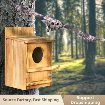 Medinė lesyklėlė lauko sieniniam tvirtinimui, paukščių veisimo dėžutė