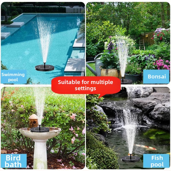 Saulės energijos fontanas tvenkiniams su aeratoriumi, lauko naudojimui