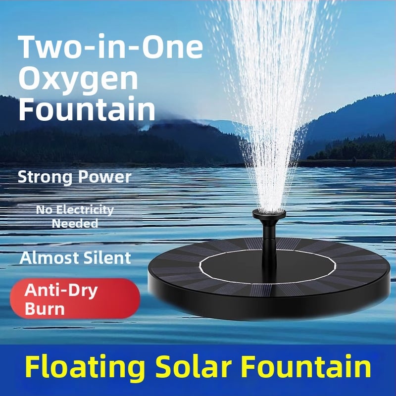 Saulės energijos fontanas tvenkiniams su aeratoriumi, lauko naudojimui