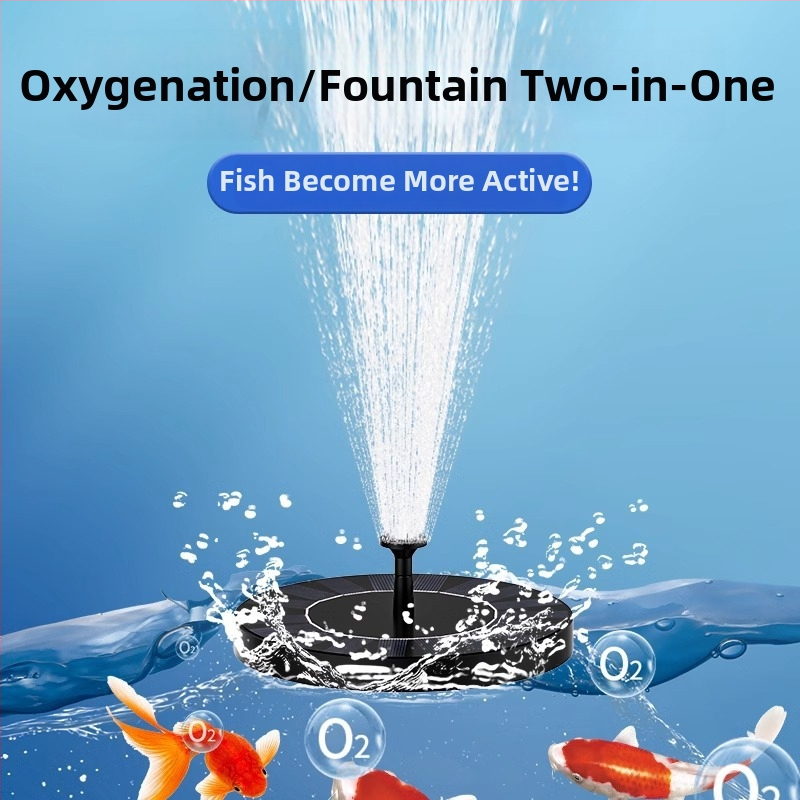 Saulės energijos fontanas tvenkiniams su aeratoriumi, lauko naudojimui