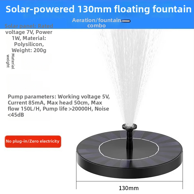 Saulės energijos fontanas tvenkiniams su aeratoriumi, lauko naudojimui