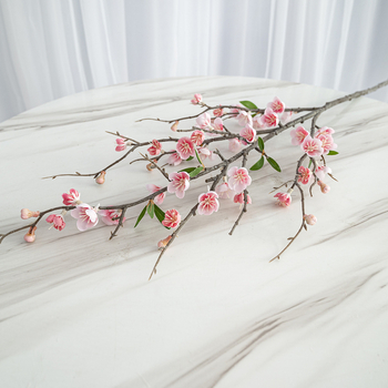 MEIHON Peach Blossom Branch – Svileni cvijet, pet-rameni dizajn za vjenčanja i kućnu dekoraciju