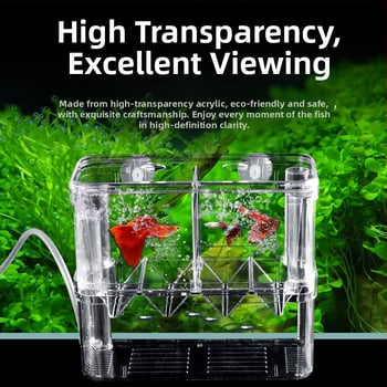 Акрилна изолационна кутия за аквариум за развъждане, двойнослойна, инкубация
