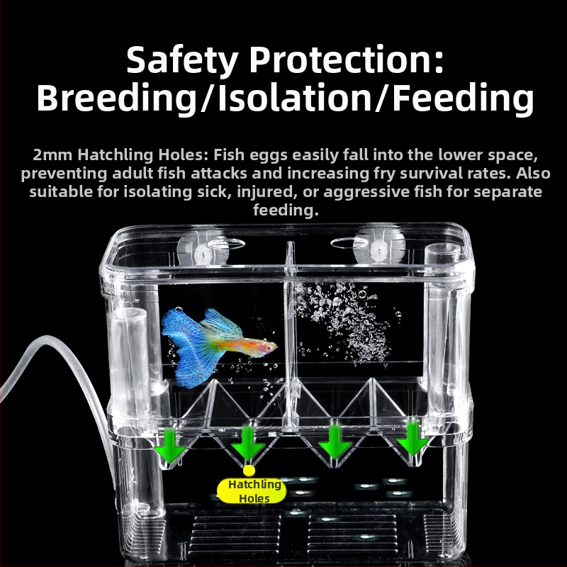 Акрилна изолационна кутия за аквариум за развъждане, двойнослойна, инкубация
