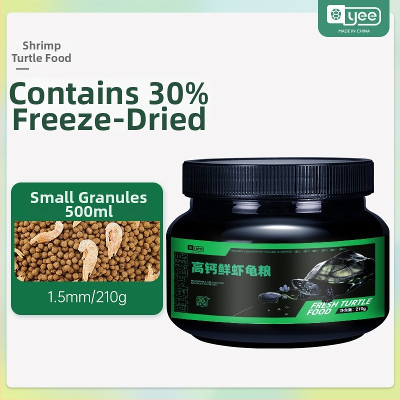 Kilpkonnade toit - kõrge proteiinisisaldusega ujuvad graanulid väikestele akvaariumikilpkonnadele, Yee bränd, 20 tk, 0,5 kg