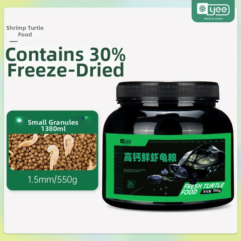 Kilpkonnade toit - kõrge proteiinisisaldusega ujuvad graanulid väikestele akvaariumikilpkonnadele, Yee bränd, 20 tk, 0,5 kg