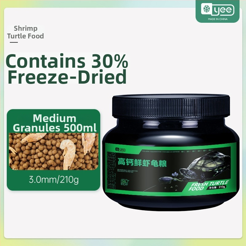 Kilpkonnade toit - kõrge proteiinisisaldusega ujuvad graanulid väikestele akvaariumikilpkonnadele, Yee bränd, 20 tk, 0,5 kg
