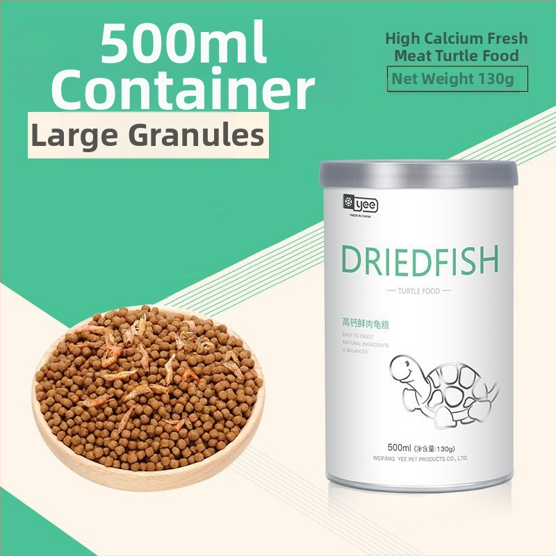 Kilpkonnade toit - kõrge proteiinisisaldusega ujuvad graanulid väikestele akvaariumikilpkonnadele, Yee bränd, 20 tk, 0,5 kg