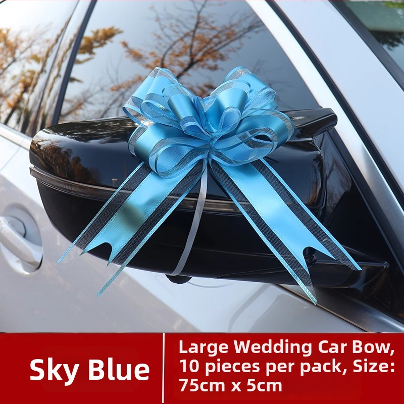 Pulmade auto-dekoratsioon — suur lips ukse käepideme jaoks, pael ja tõmmatav lillekimp (Materjal: Plastik; Sündmus: Pulmad; Kategooria: Koha dekorrekvisiit)