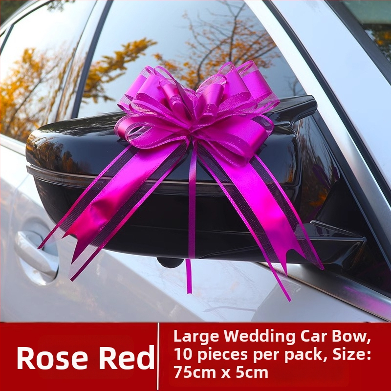 Pulmade auto-dekoratsioon — suur lips ukse käepideme jaoks, pael ja tõmmatav lillekimp (Materjal: Plastik; Sündmus: Pulmad; Kategooria: Koha dekorrekvisiit)