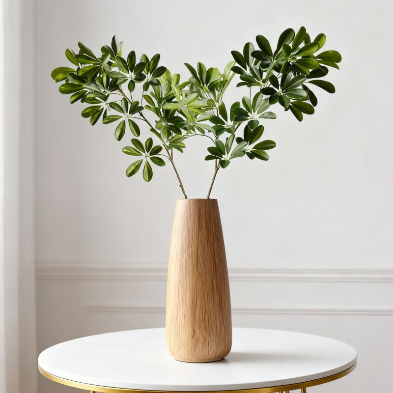 Umjetna Zelenila Duck Foot Wood s Drvenom Ručkom za Unutarnje Aranžmane, Plastika/Meko PVC, Simulacija i Injekcijsko Formiranje