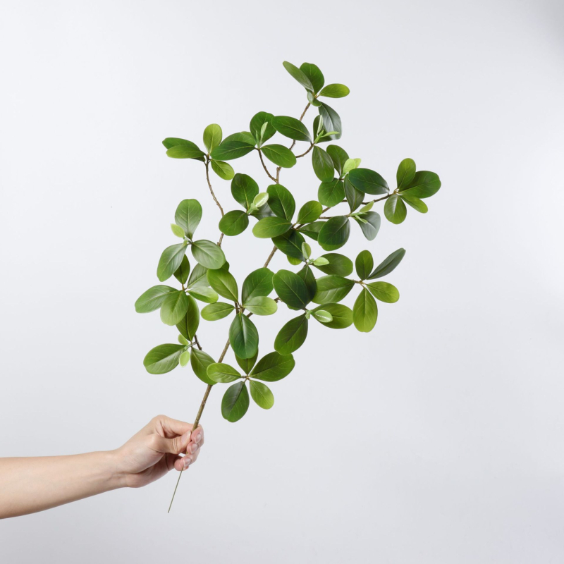 Umjetna Zelenila Duck Foot Wood s Drvenom Ručkom za Unutarnje Aranžmane, Plastika/Meko PVC, Simulacija i Injekcijsko Formiranje