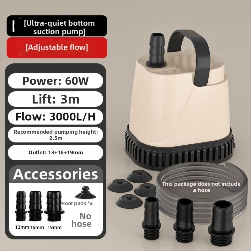 Panardinamas akvariumo siurblys – apatinis siurbimas, filtracijos cirkuliacija, itin tylus, ABS medžiaga, vandens keitimui