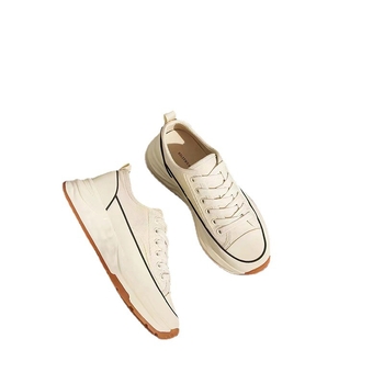 Sieviešu audekla platformas kurpes – apaļa purngala forma, audekla augšdaļa, 3–5 cm platformas augstums, gumijas zole, šņores