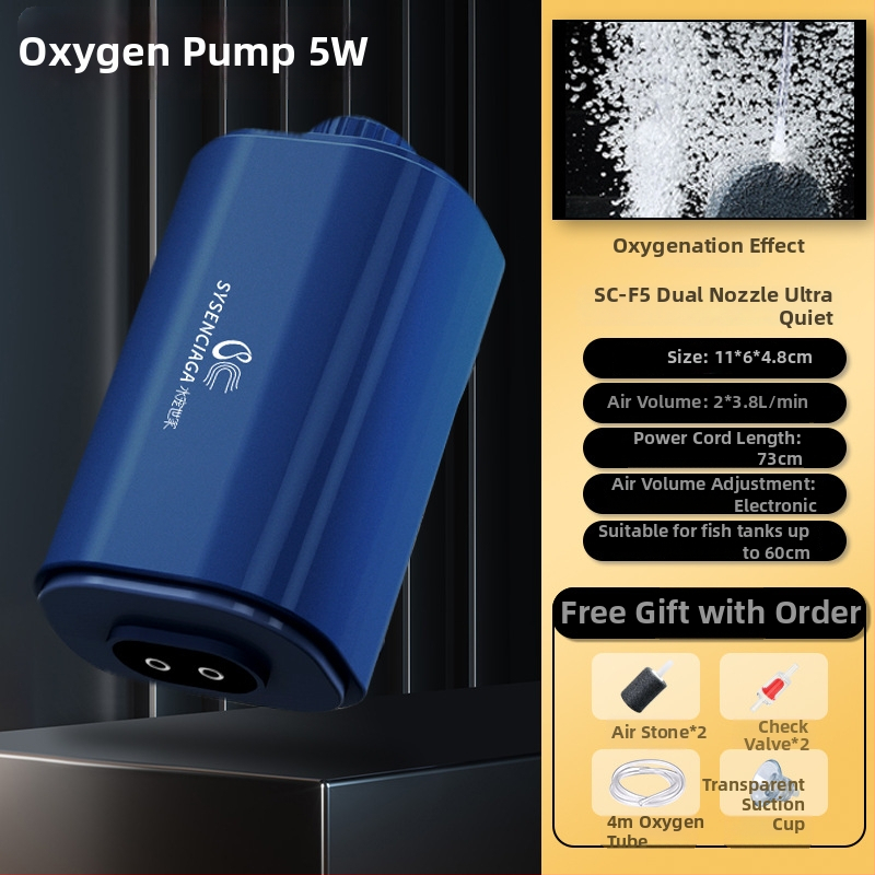 Water Pet Family Akvariumo deguonies siurblys — tylus, galingas, skirtas žuvų akvariumui