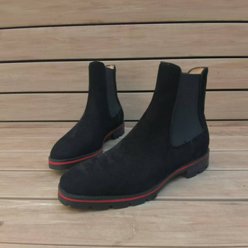 Férfi bakancsok PU felső rész, gumitalp, belső talp natúr bőr, középmagas szár, alacsony sarok