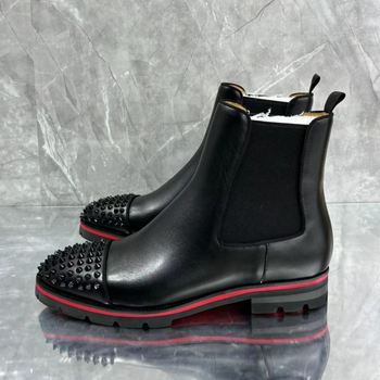 Férfi bakancsok PU felső rész, gumitalp, belső talp natúr bőr, középmagas szár, alacsony sarok