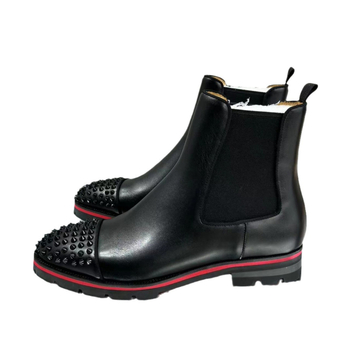 Férfi bakancsok PU felső rész, gumitalp, belső talp natúr bőr, középmagas szár, alacsony sarok