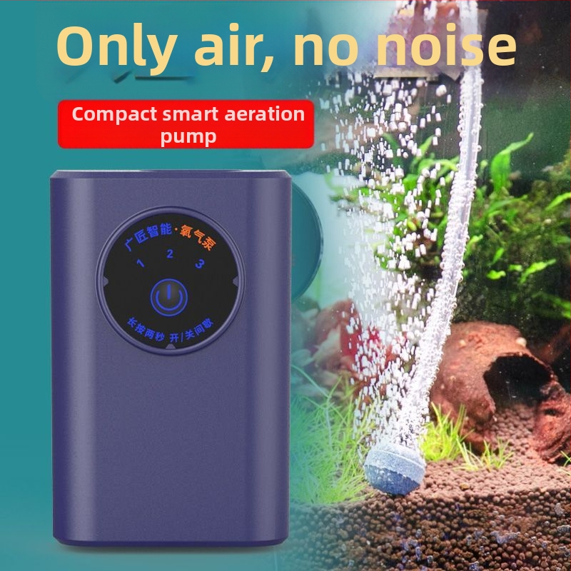 Pompa de oxigen impermeabilă portabilă pentru acvacultură și pescuit, baterie Li-ion reîncărcabilă, debit de aer 2 L/min, putere 1–2 W, autonomie baterie 24–36 h