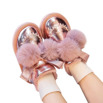 Vízálló, vastagított hótaposó polár béléssel lányoknak és gyerekeknek, pomponokkal és pillangókkal, meleg és multifunkcionális.