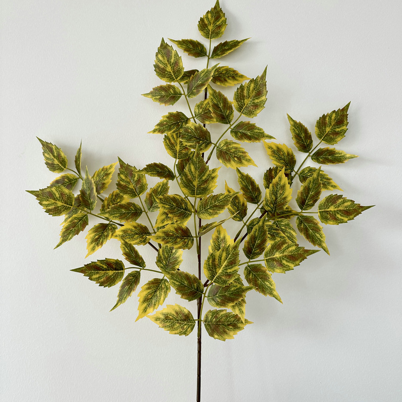 Umjetna penjačka biljka s listovima breskve, eukaliptusa i jujube; 7-listna penjačka biljka, Pan Weaving materijal, za rekvizite za fotografije i kućnu dekoraciju