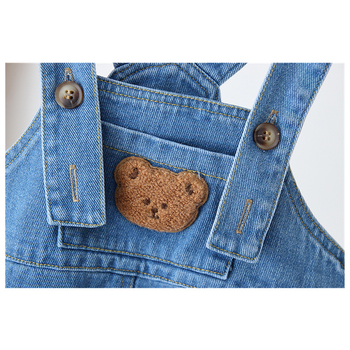 Pārrobežu bērnu apģērbs INS 2025 jauna stila bērnu kombinezons ar multfilmu varoņiem 0-3 gadus veciem mazuļiem džinsa kombinezons mazuļiem