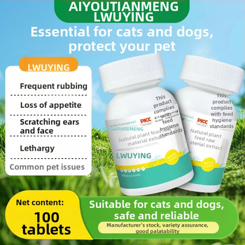 Katėms ir šunims skirtos vidinių parazitų gydymo tabletės, grynas augalinis ekstraktas, gera palatabilumas, 100 tablečių (120 g)