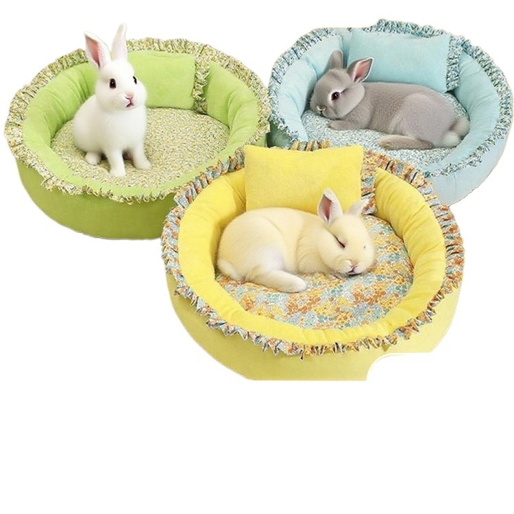 Guļvieta mājdzīvniekiem visām sezonām | Siltā guļvieta rudens–ziemas laikam trušiem un maziem mājdzīvniekiem | Materiāls: zīda ziedu audums | Izcelsme: Cits | Zīmols: Cits