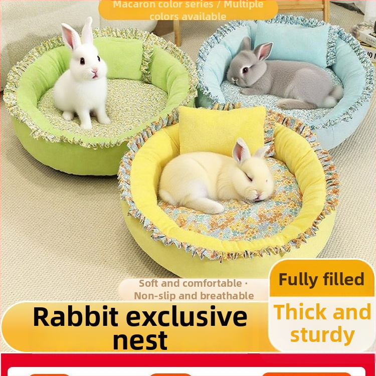 Guļvieta mājdzīvniekiem visām sezonām | Siltā guļvieta rudens–ziemas laikam trušiem un maziem mājdzīvniekiem | Materiāls: zīda ziedu audums | Izcelsme: Cits | Zīmols: Cits