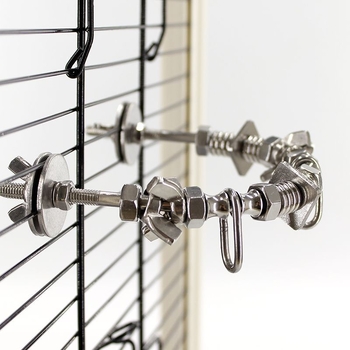 Suport din oțel inoxidabil pentru papagali — stâlp de afișaj pentru accesorii de mestecat și dezvoltare cognitivă (Material: oțel inoxidabil; Import: Nu; Brand: Niciunul)
