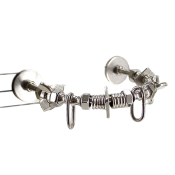 Suport din oțel inoxidabil pentru papagali — stâlp de afișaj pentru accesorii de mestecat și dezvoltare cognitivă (Material: oțel inoxidabil; Import: Nu; Brand: Niciunul)