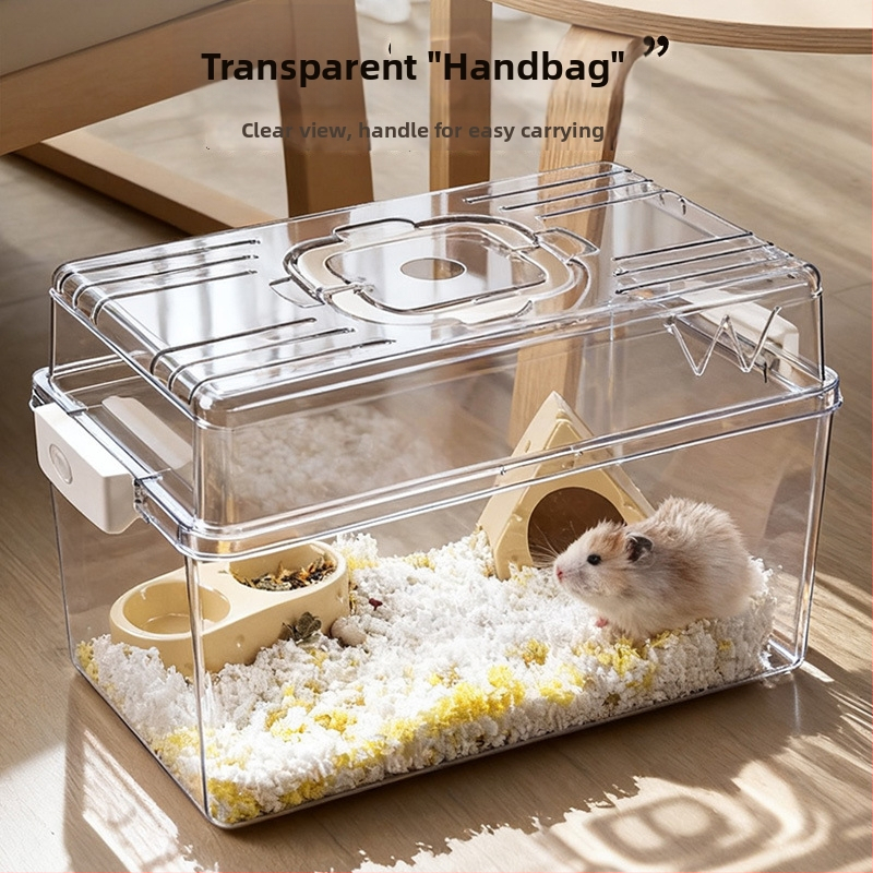 Viacúčelová klietka pre škrečka s HD priehľadnou Bear Villa zostavou — Značka: Running around; Súkromná značka autorizovaná: Áno; Dovoz: Nie