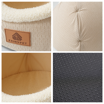 Cuib pentru pisici de iarnă — îngroșat, semi-închis, cald și sigur, din PP cotton, brand Little Fairy.