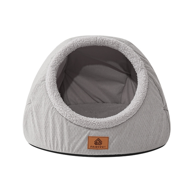 Cuib pentru pisici de iarnă — îngroșat, semi-închis, cald și sigur, din PP cotton, brand Little Fairy.