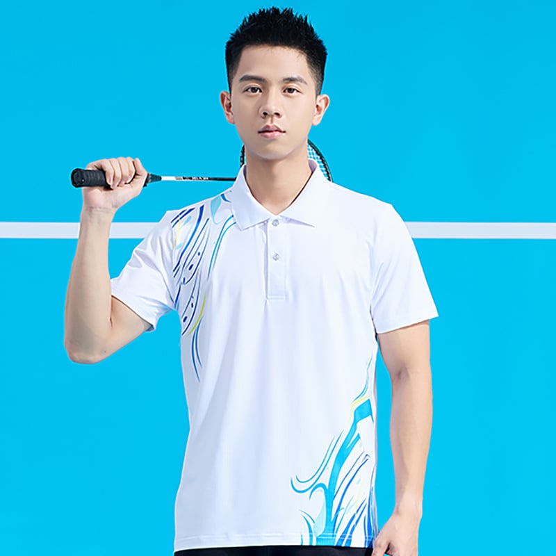 Badmintono aprangos komplektas vyrams ir moterims, greitai džiūstantis ir kvėpuojantis, su apykakle ant apykaklės, stalo teniso ir tinklinio treniruočių apranga, varžybų komandos uniforma, polo marškinėliai