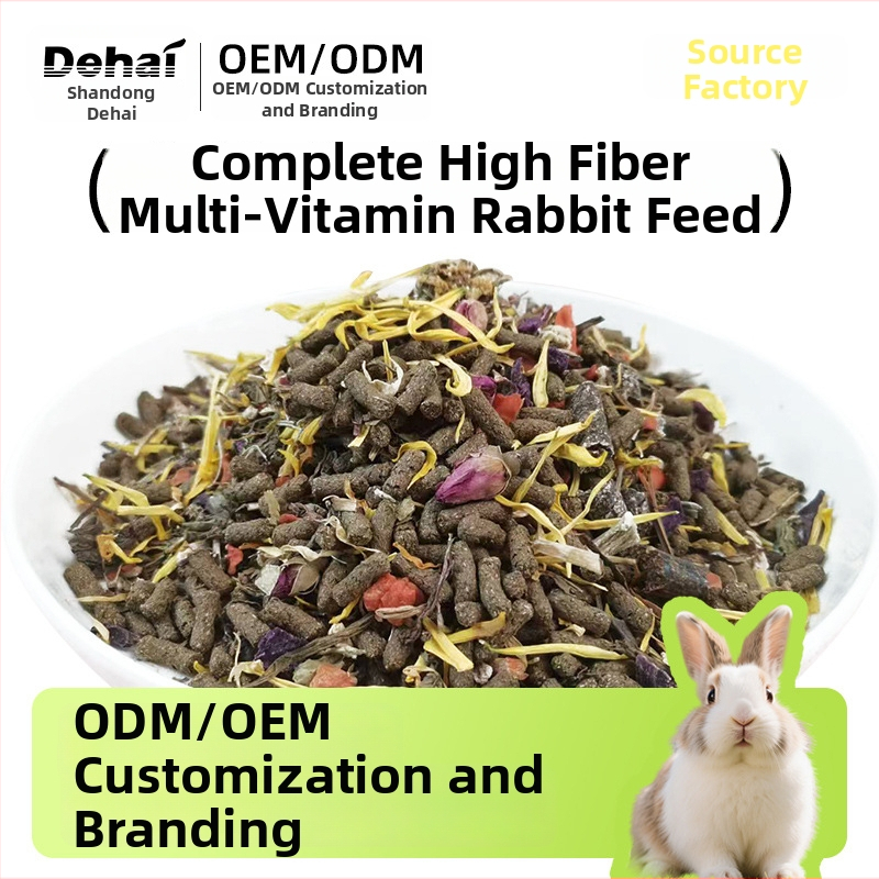 Džiovintas triušio maistas - aukštos pluošto dieta suaugusiems ir jauniems triušiams, 200 g, kilmė Zaozhuang, Shandong