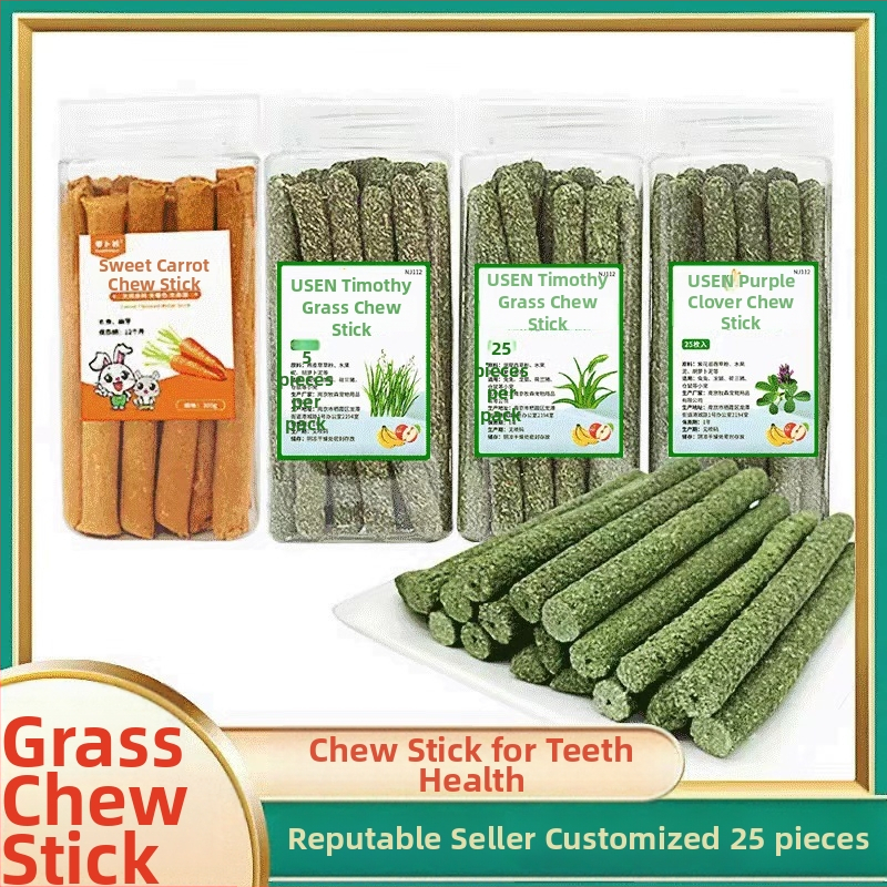 Le Rabbit Grass Chew Sticks for Rabbits, Chinchillas and Guinea Pigs | Dry Food 250 g | 80 boxes/box