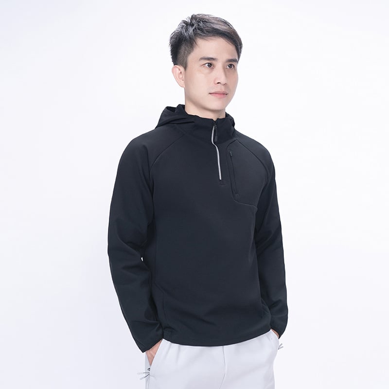 Meeste välijakk tuulekindel - kerge, kapuutsiga, pika varrukatega, ühekordne